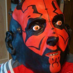 BRAND NEW RUBBER MASK DARTH MAUL RED BLACK HALLOWEEN MASK CHILD STAR WARS